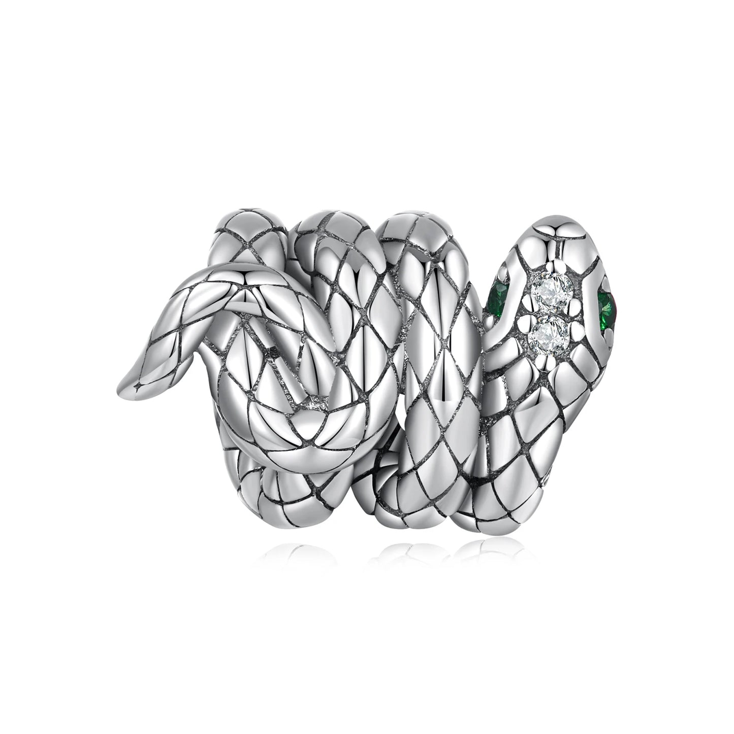 925 Sterling Silver Blue Snake Charm Bracelets - Women Jewelry