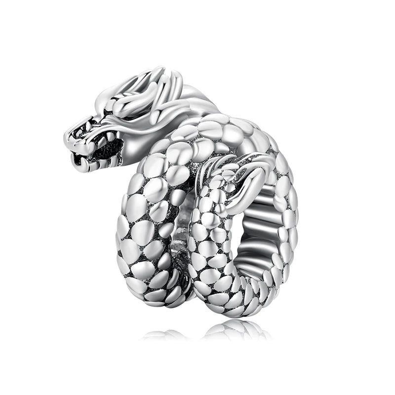 925 Sterling Silver Blue Snake Charm Bracelets - Women Jewelry