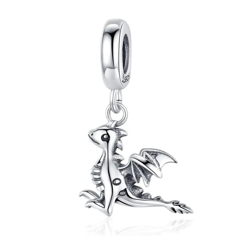 925 Sterling Silver Blue Snake Charm Bracelets - Women Jewelry
