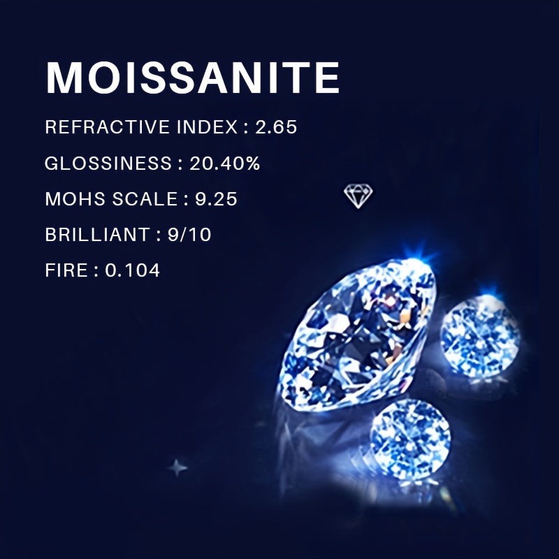 Sterling Silver Heart Necklace - Stunning 0.5 Carat Moissanite Pendant Necklace