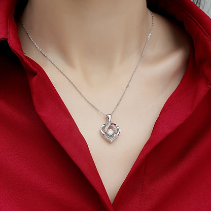 Sterling Silver Heart Necklace - Stunning 0.5 Carat Moissanite Pendant Necklace