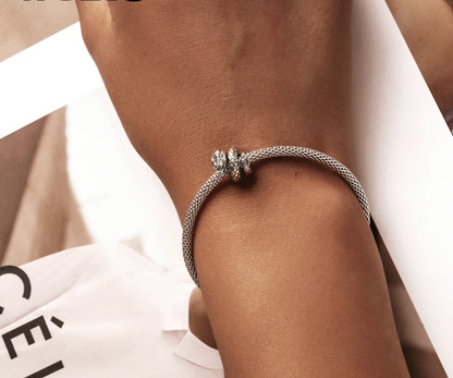 925 Sterling Silver Blue Snake Charm Bracelets -  Women Jewelry