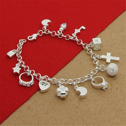 sterling silver chain  cross bracelet