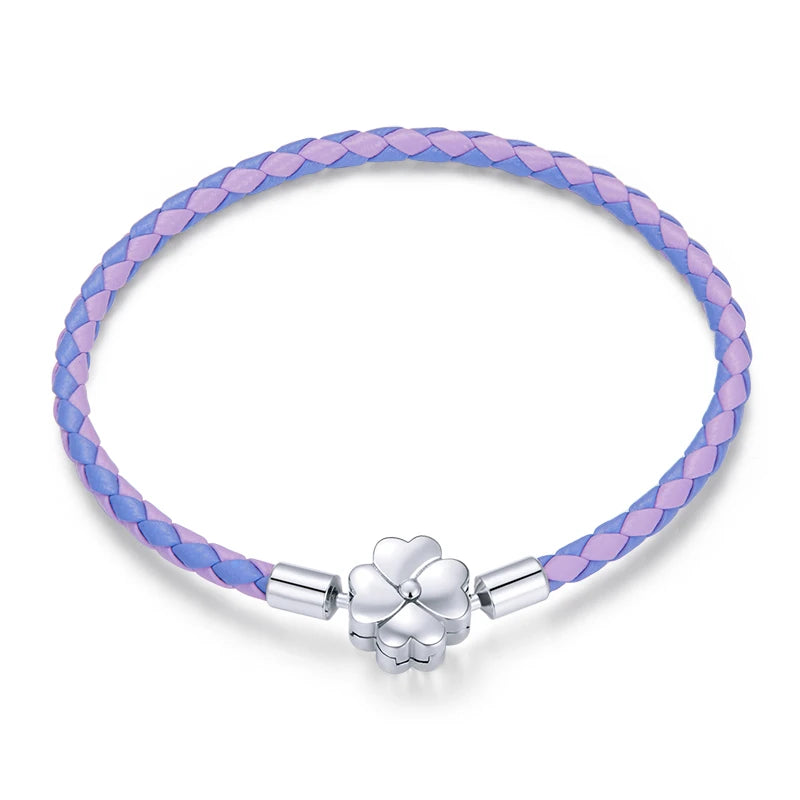 men braided leather bracelet with small custom beads