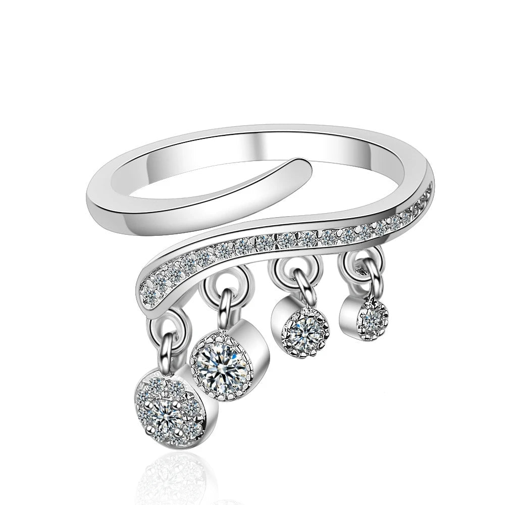 1.1CTTW Round Moissanite Ring for Women, White Gold Plated D Color VVS1 Lab Diamond 925 Sterling Silver Engagement Ring MSR009