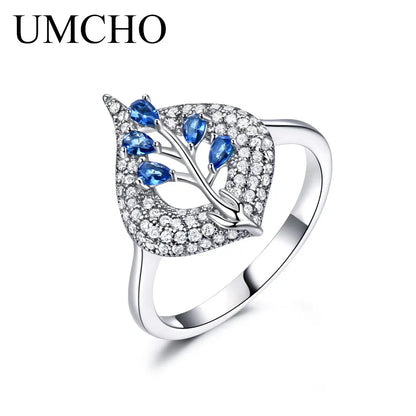 Sterling Silver Rings for Women - Nano Sapphire Ring Gemstone Aquamarine Cushion  Romantic Gift