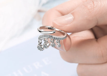 1.1CTTW Round Moissanite Ring for Women, White Gold Plated D Color VVS1 Lab Diamond 925 Sterling Silver Engagement Ring MSR009