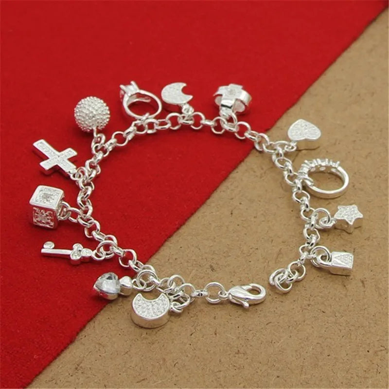 beaded bracelet sterling silver