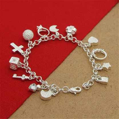 beaded bracelet sterling silver
