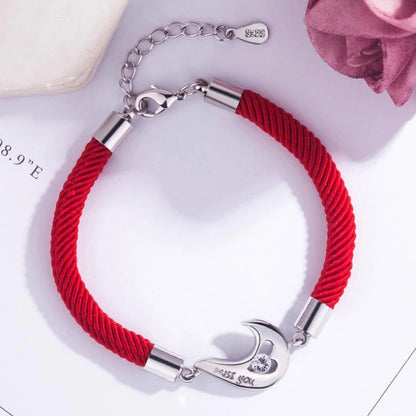Shop Personalized Heart Bracelets - Sterling Silver Red Rope Concentric Lock Double Love Heart Bracelets For Men Women Lovers Bangles Jewelry Gift