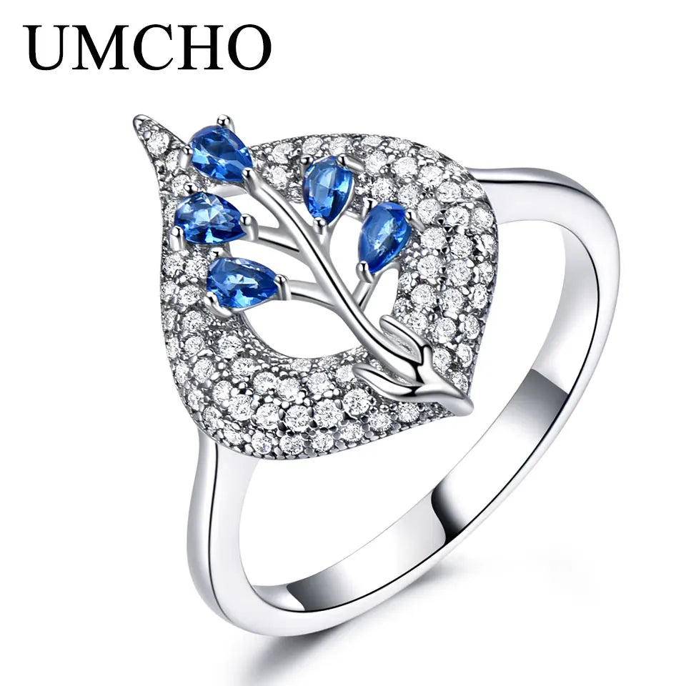 Sterling Silver Rings for Women - Nano Sapphire Ring Gemstone Aquamarine Cushion  Romantic Gift