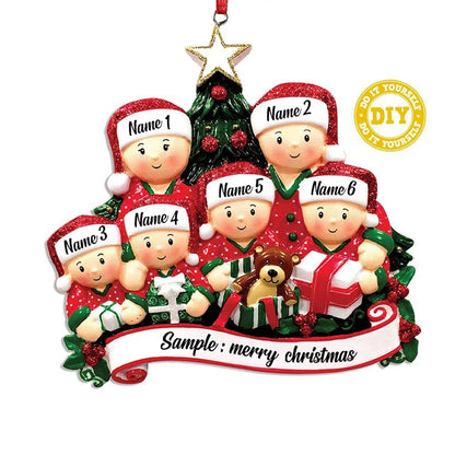 Personalized Reindeer Family Christmas Tree Pendant Hanging Bauble Xmas Tree Ornaments Elk Deer Family Decorations Gift New Year