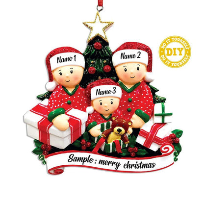 Personalized Reindeer Family Christmas Tree Pendant Hanging Bauble Xmas Tree Ornaments Elk Deer Family Decorations Gift New Year