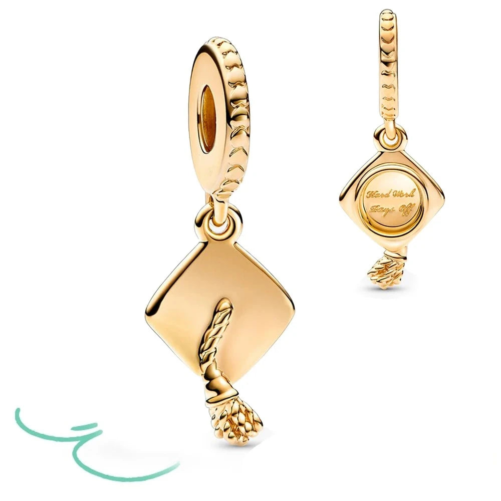  gold Graduation Cap Charm