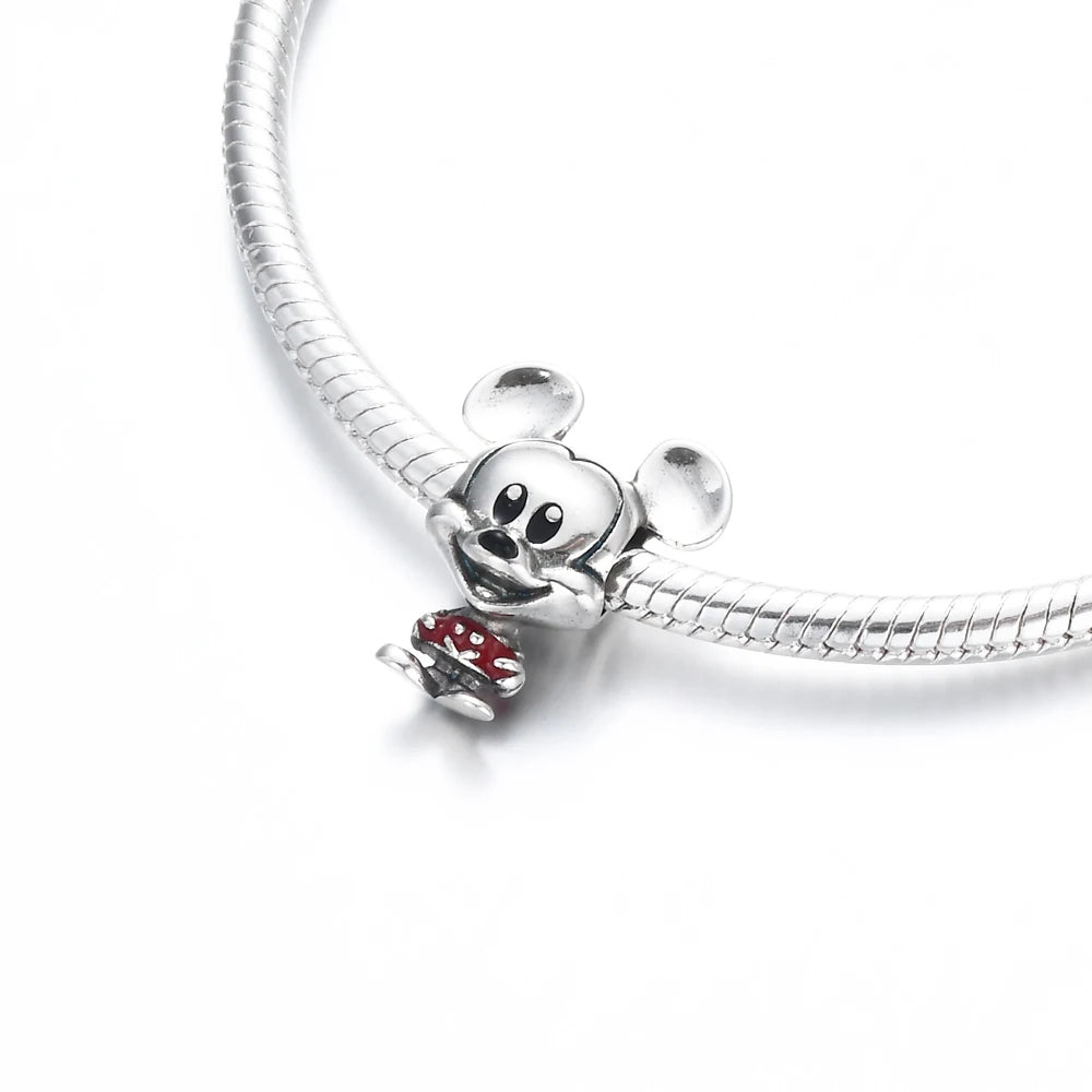 Sterling Silver Charms For Bracelets - Disney Mickey Minnie Robot Cartoon Collection Charms  - 16 Designs