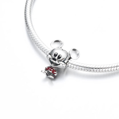 Sterling Silver Charms For Bracelets - Disney Mickey Minnie Robot Cartoon Collection Charms  - 16 Designs