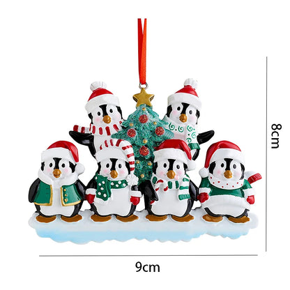 Personalized Reindeer Family Christmas Tree Pendant Hanging Bauble Xmas Tree Ornaments Elk Deer Family Decorations Gift New Year
