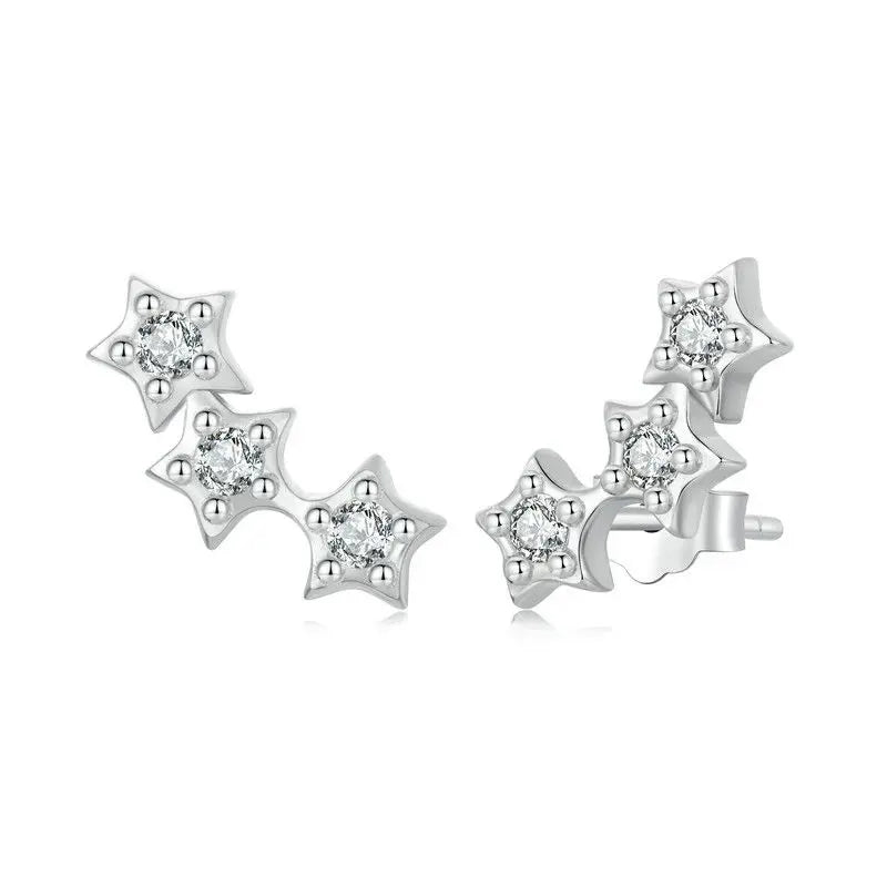 Sterling Silver Turquoise Sunburst Earrings - Snowflake Heart Angel Wing Stud Earrings Women Sun Star Zircon Ear Studs Wedding Party Jewelry Gift