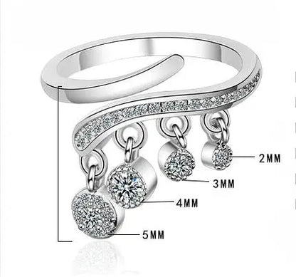 1.1CTTW Round Moissanite Ring for Women, White Gold Plated D Color VVS1 Lab Diamond 925 Sterling Silver Engagement Ring MSR009