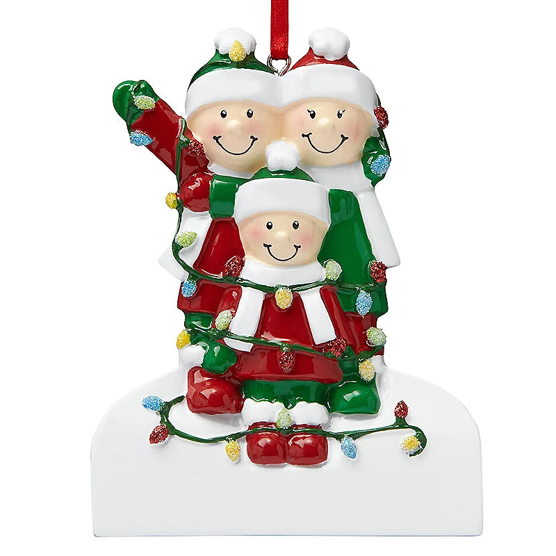 Personalized Reindeer Family Christmas Tree Pendant Hanging Bauble Xmas Tree Ornaments Elk Deer Family Decorations Gift New Year