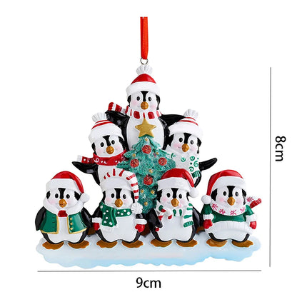 Personalized Reindeer Family Christmas Tree Pendant Hanging Bauble Xmas Tree Ornaments Elk Deer Family Decorations Gift New Year