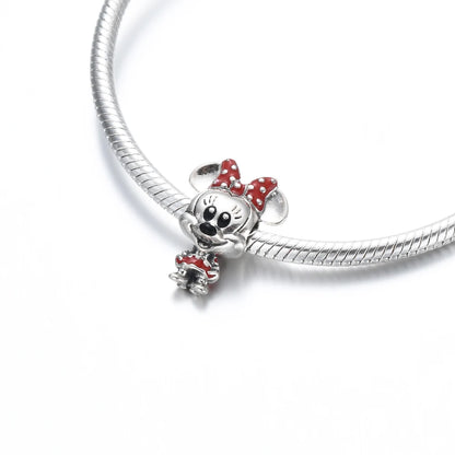 Sterling Silver Charms For Bracelets - Disney Mickey Minnie Robot Cartoon Collection Charms  - 16 Designs