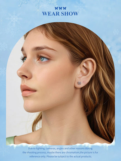 Sterling Silver Turquoise Sunburst Earrings - Snowflake Heart Angel Wing Stud Earrings Women Sun Star Zircon Ear Studs Wedding Party Jewelry Gift