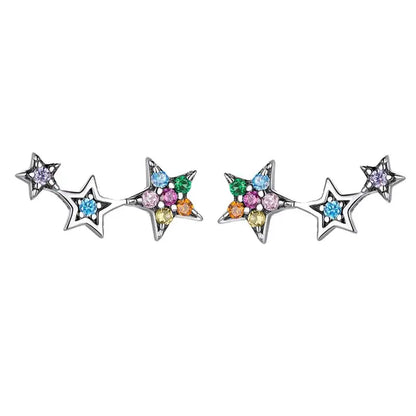Sterling Silver Turquoise Sunburst Earrings - Snowflake Heart Angel Wing Stud Earrings Women Sun Star Zircon Ear Studs Wedding Party Jewelry Gift