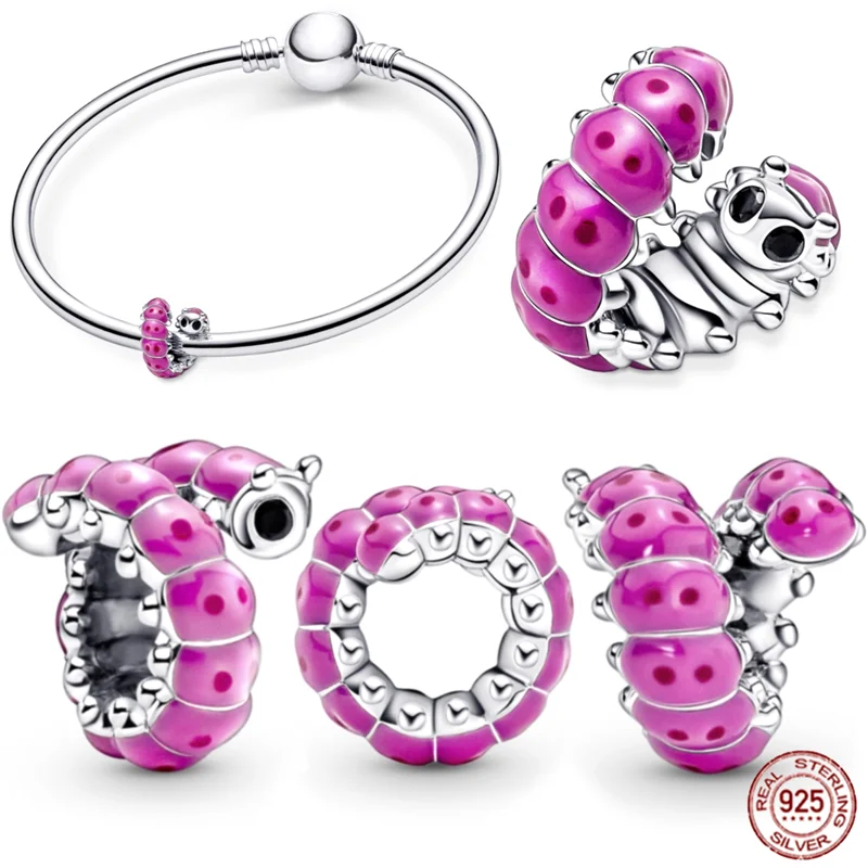 sterling silver caterpillar charm