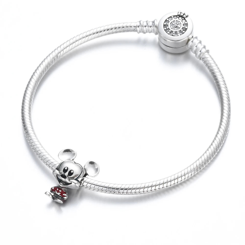 Sterling Silver Charms For Bracelets - Disney Mickey Minnie Robot Cartoon Collection Charms  - 16 Designs