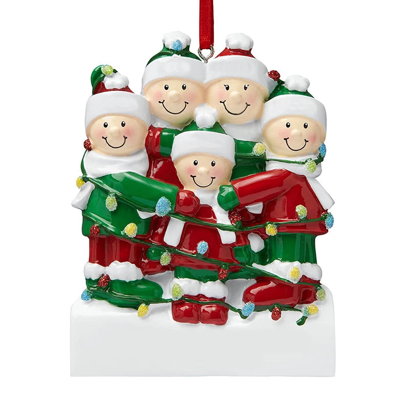 Personalized Reindeer Family Christmas Tree Pendant Hanging Bauble Xmas Tree Ornaments Elk Deer Family Decorations Gift New Year