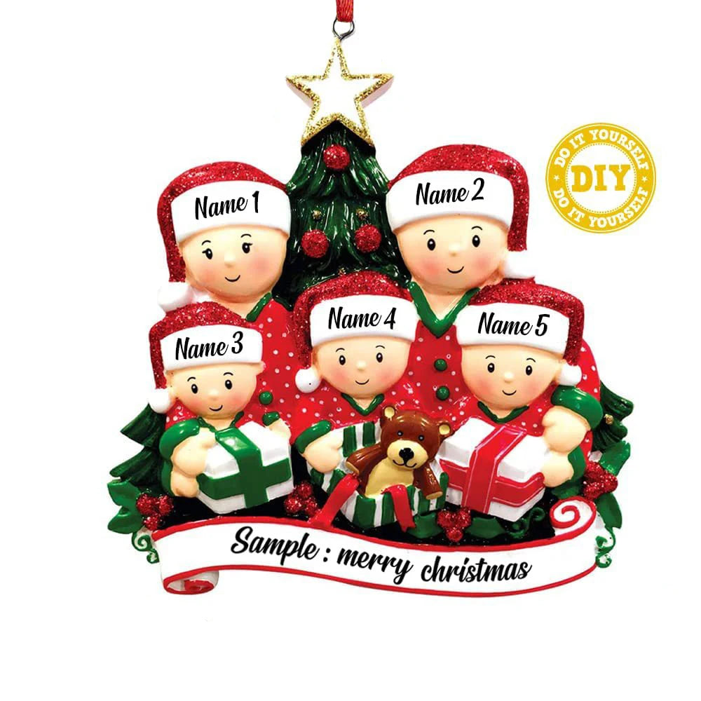 Personalized Reindeer Family Christmas Tree Pendant Hanging Bauble Xmas Tree Ornaments Elk Deer Family Decorations Gift New Year