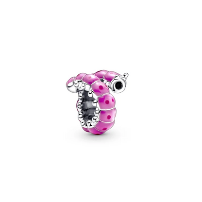 Sterling Silver Cute Curled Caterpillar Butterfly Charm Beads for women - 10 Designs - Fit Original Pandora Bracelet