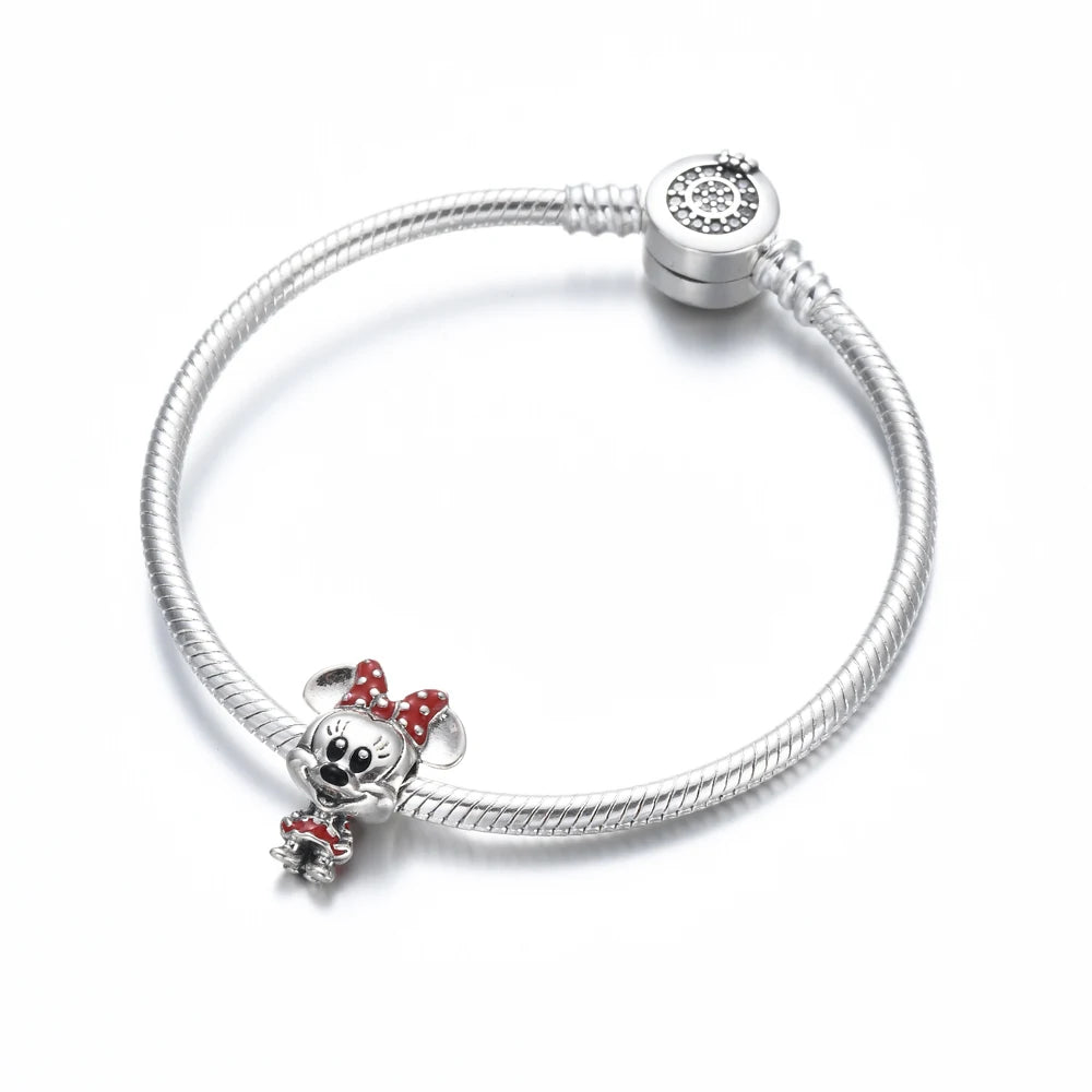 Sterling Silver Charms For Bracelets - Disney Mickey Minnie Robot Cartoon Collection Charms  - 16 Designs