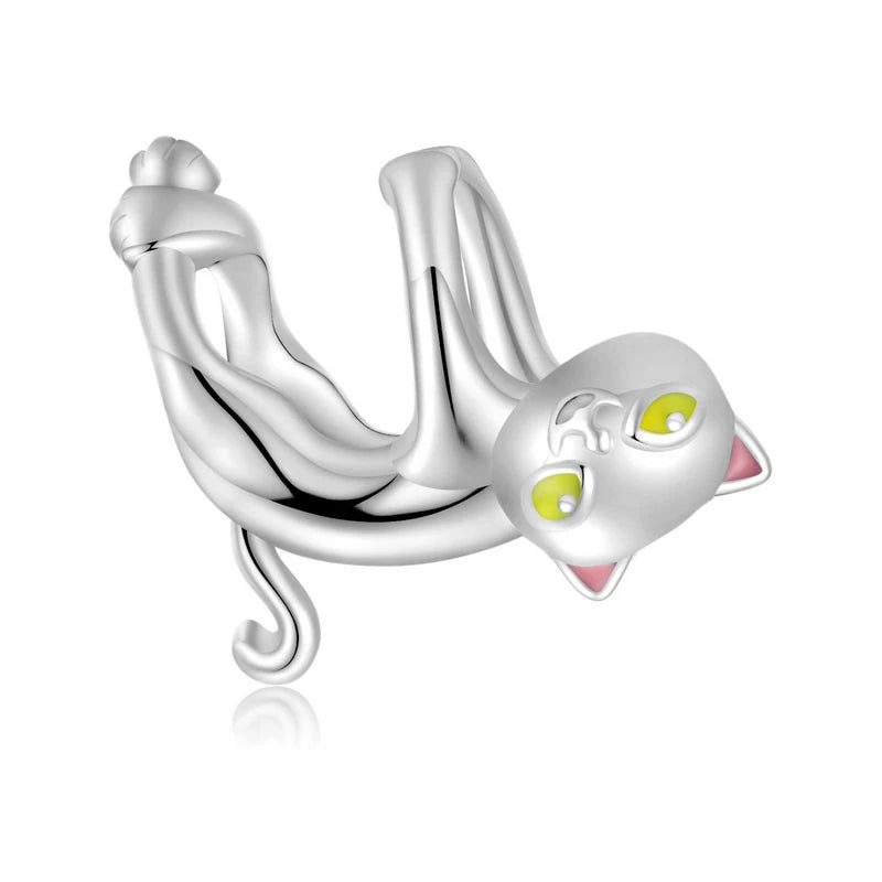Silver Kitty Cat Charm for DIY Jewelry