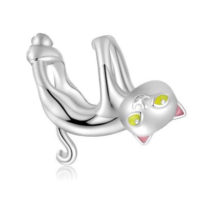 Silver Kitty Cat Charm for DIY Jewelry