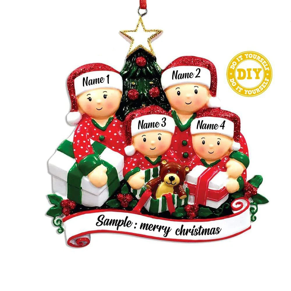 Personalized Reindeer Family Christmas Tree Pendant Hanging Bauble Xmas Tree Ornaments Elk Deer Family Decorations Gift New Year