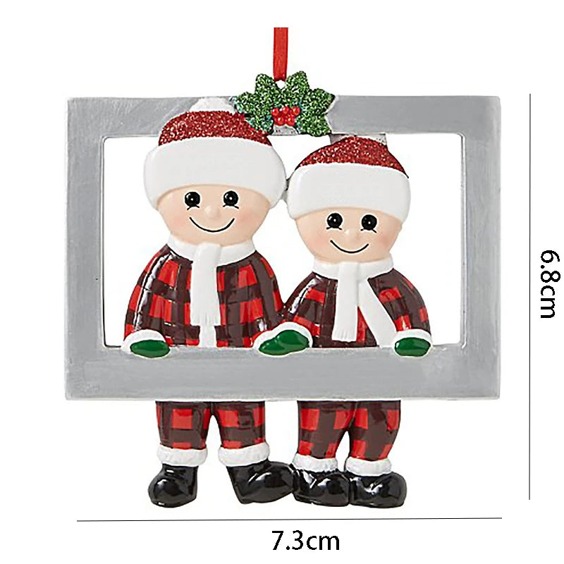 Personalized Reindeer Family Christmas Tree Pendant Hanging Bauble Xmas Tree Ornaments Elk Deer Family Decorations Gift New Year