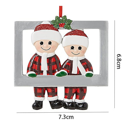 Personalized Reindeer Family Christmas Tree Pendant Hanging Bauble Xmas Tree Ornaments Elk Deer Family Decorations Gift New Year