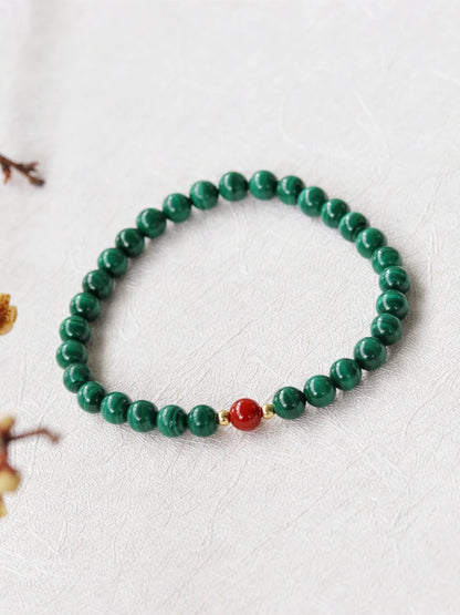 Sterling Silver Malachite Brcacelet -  6mm Green Red Bracelet Malachite Red Jasper New Year Gift Women Men Jewelry Birthday Gift
