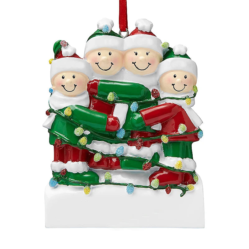 Personalized Reindeer Family Christmas Tree Pendant Hanging Bauble Xmas Tree Ornaments Elk Deer Family Decorations Gift New Year