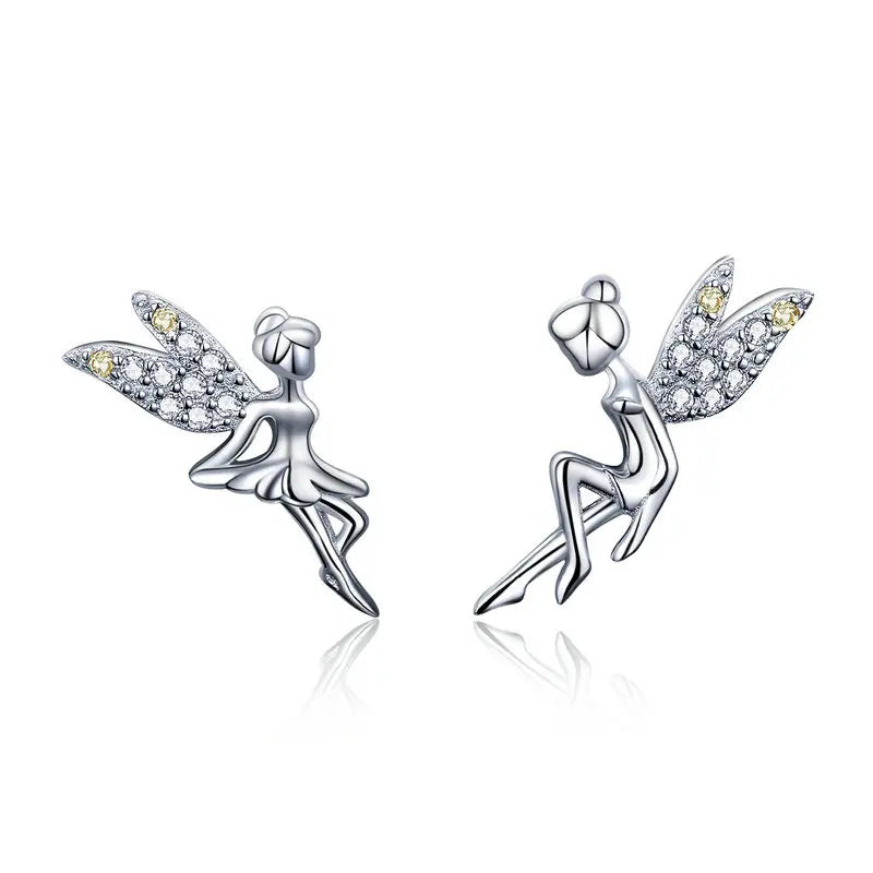 Sterling Silver Turquoise Sunburst Earrings - Snowflake Heart Angel Wing Stud Earrings Women Sun Star Zircon Ear Studs Wedding Party Jewelry Gift