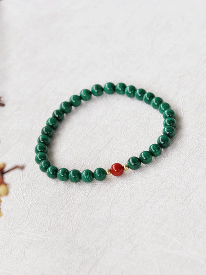 Sterling Silver Malachite Brcacelet -  6mm Green Red Bracelet Malachite Red Jasper New Year Gift Women Men Jewelry Birthday Gift