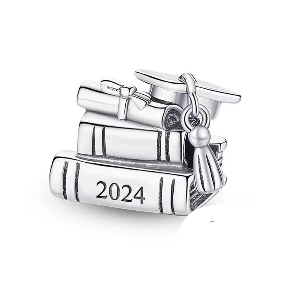 Sterling Silver 2024 Graduation Cap Charm