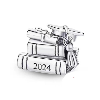 Sterling Silver 2024 Graduation Cap Charm