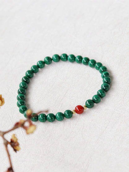 Sterling Silver Malachite Brcacelet -  6mm Green Red Bracelet Malachite Red Jasper New Year Gift Women Men Jewelry Birthday Gift