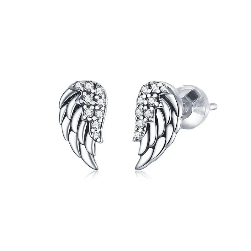Sterling Silver Turquoise Sunburst Earrings - Snowflake Heart Angel Wing Stud Earrings Women Sun Star Zircon Ear Studs Wedding Party Jewelry Gift