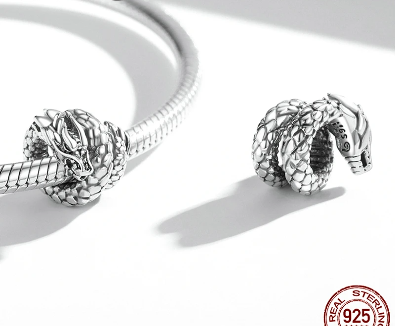 925 Sterling Silver Blue Snake Charm Bracelets -  Women Jewelry