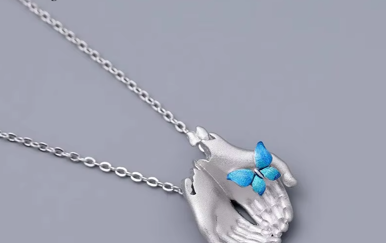 Butterfly Vintage Choker Fashion Necklace for Women - 925 Silver Women Necklace Original Design Engagement Fine Jewelry